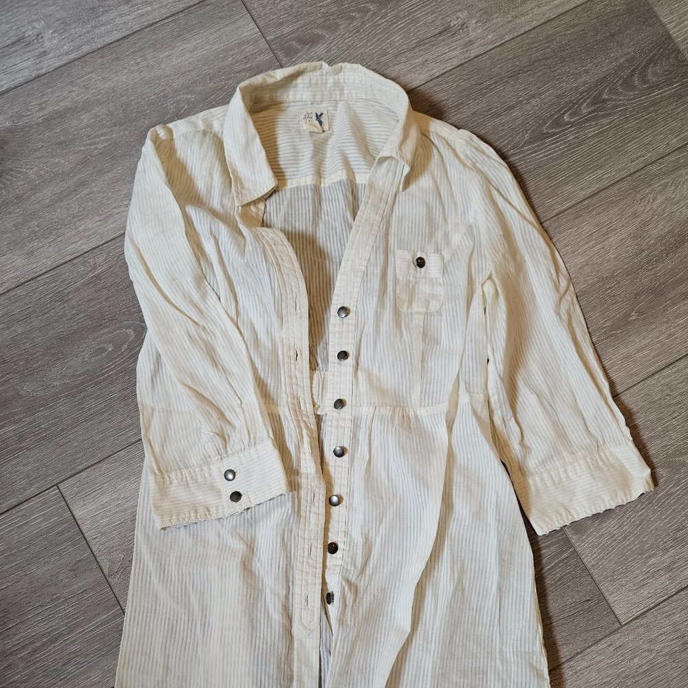 Long Button Down Sheer Top - image 1